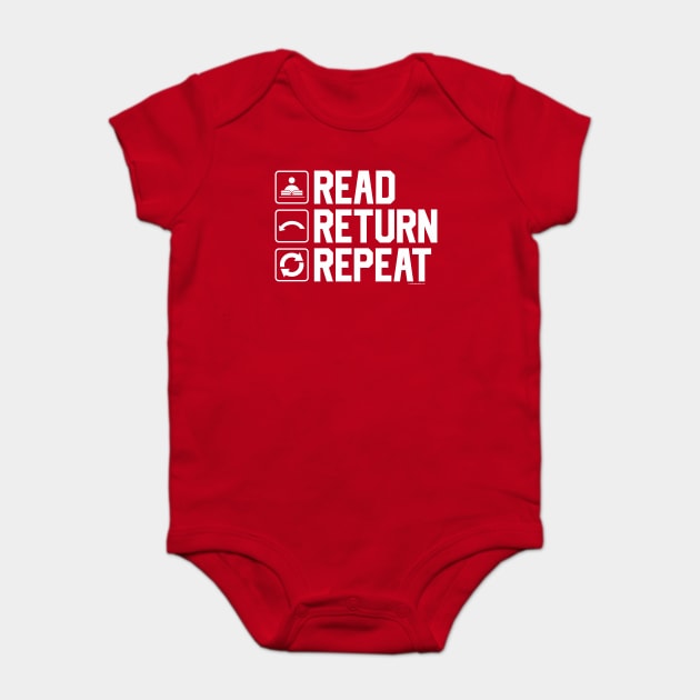 Funny Librarian Humor Read Return Repeat Library Gag Baby Bodysuit by creative